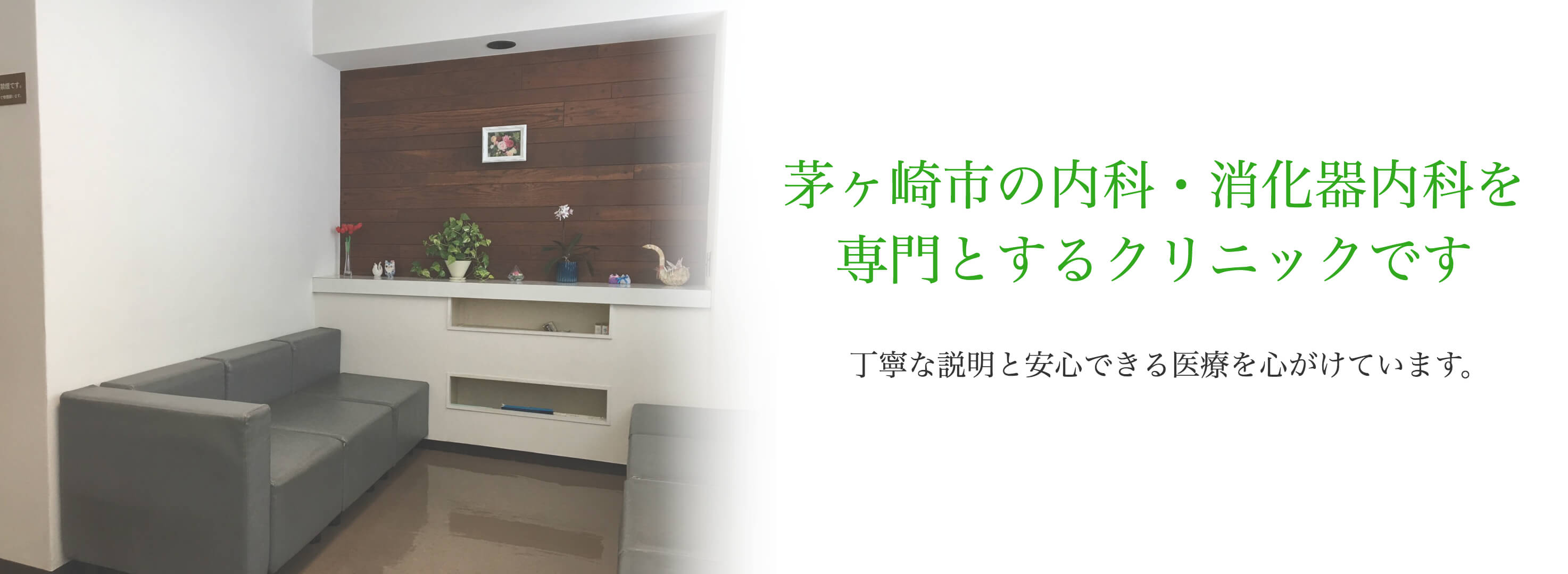 茅ヶ崎市の内科・消化器内科を専門とするクリニックです。丁寧な説明と安心できる医療を心がけております。